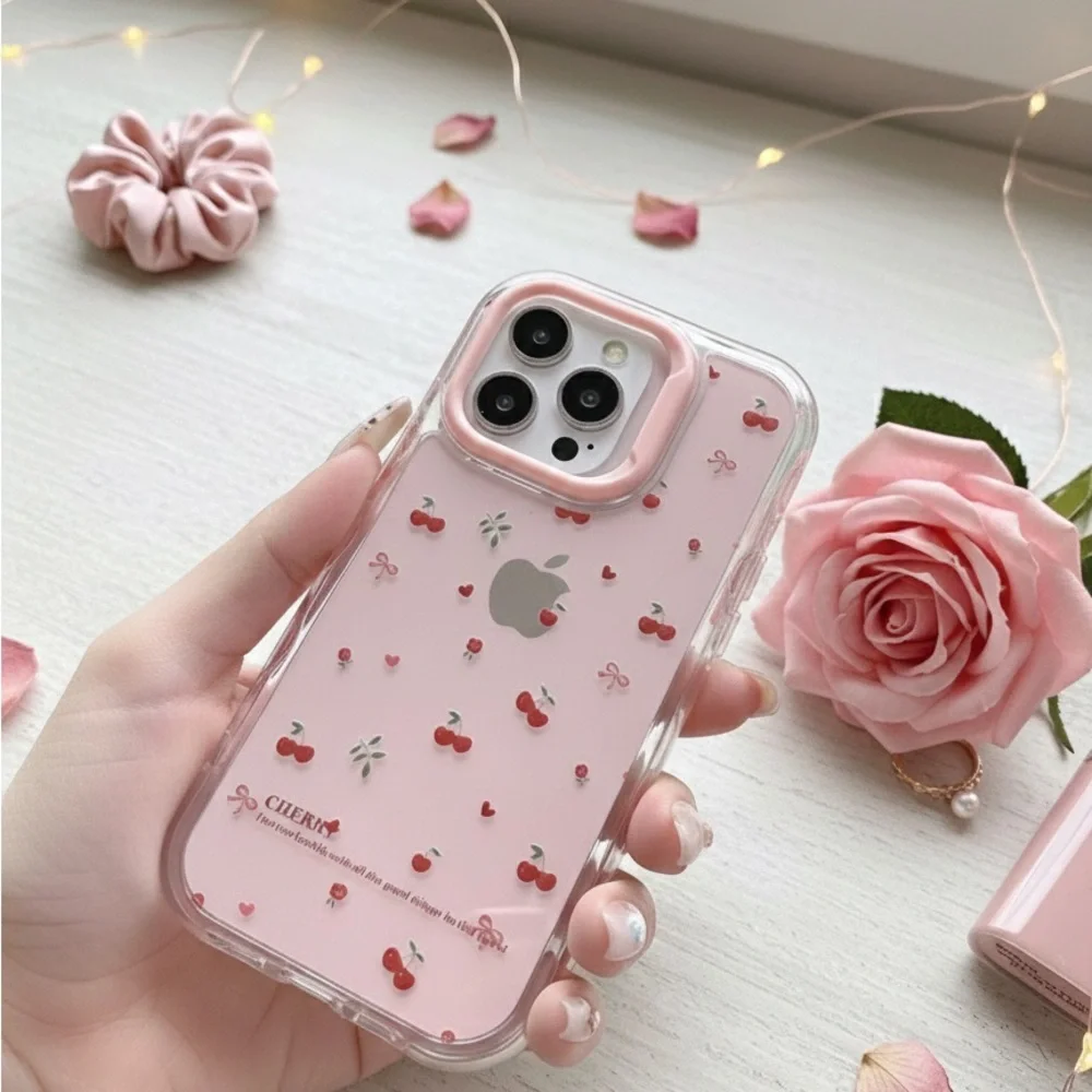 Cherry Pattern Pink Phone Case